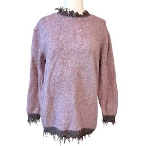 Kerisma Angora Blend Distressed Hem Sweater